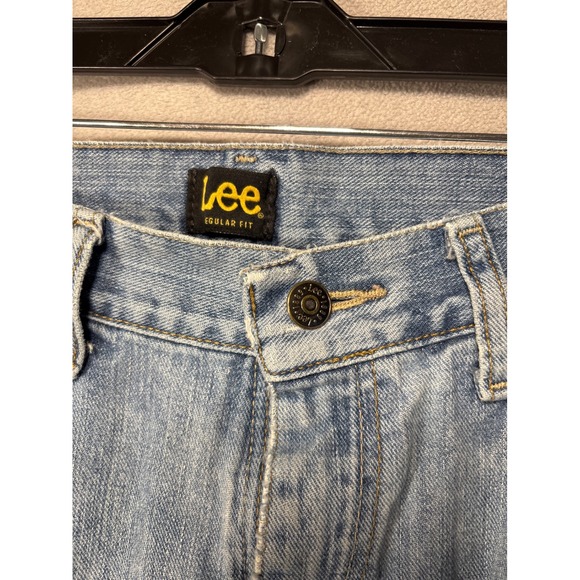 Lee Regular Fit Straight Leg Light Wash Denim Jeans Mens Size 36x30 - Picture 4 of 7